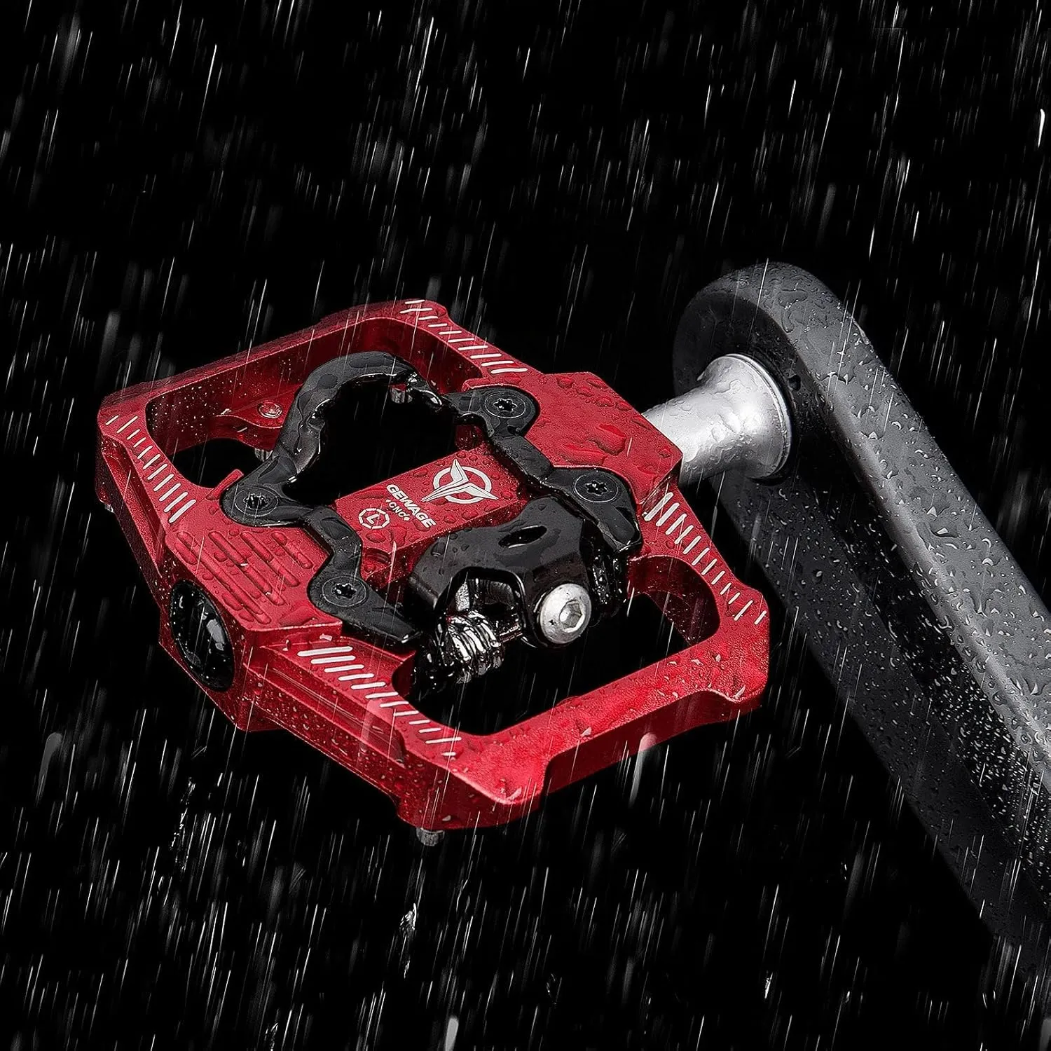 Mountain Bike Pedals - Dual Function Flat and Clipless Pedal - 3 Sealed Bearing Platform Pedals Compatible with SPD, Bicycle Pedals for BMX Spin Exercise Peloton Trekking Bike