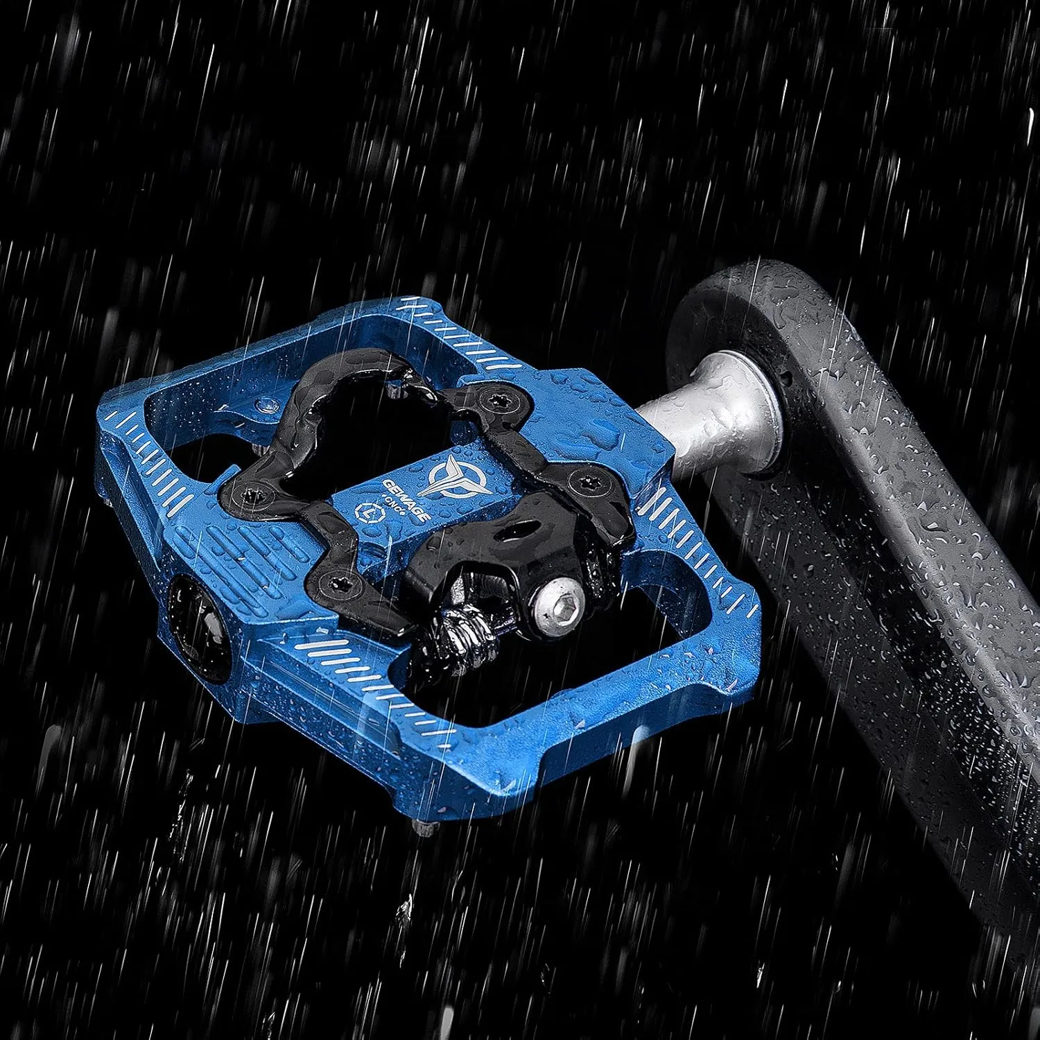 Mountain Bike Pedals - Dual Function Flat and Clipless Pedal - 3 Sealed Bearing Platform Pedals Compatible with SPD, Bicycle Pedals for BMX Spin Exercise Peloton Trekking Bike
