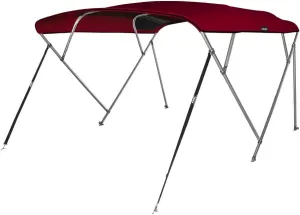 MSC 3 Bow 4 Bow Bimini Top Boat Cover,600D Solution Dyed Polyester,2 Support Poles& 4 Adjustable Straps Included