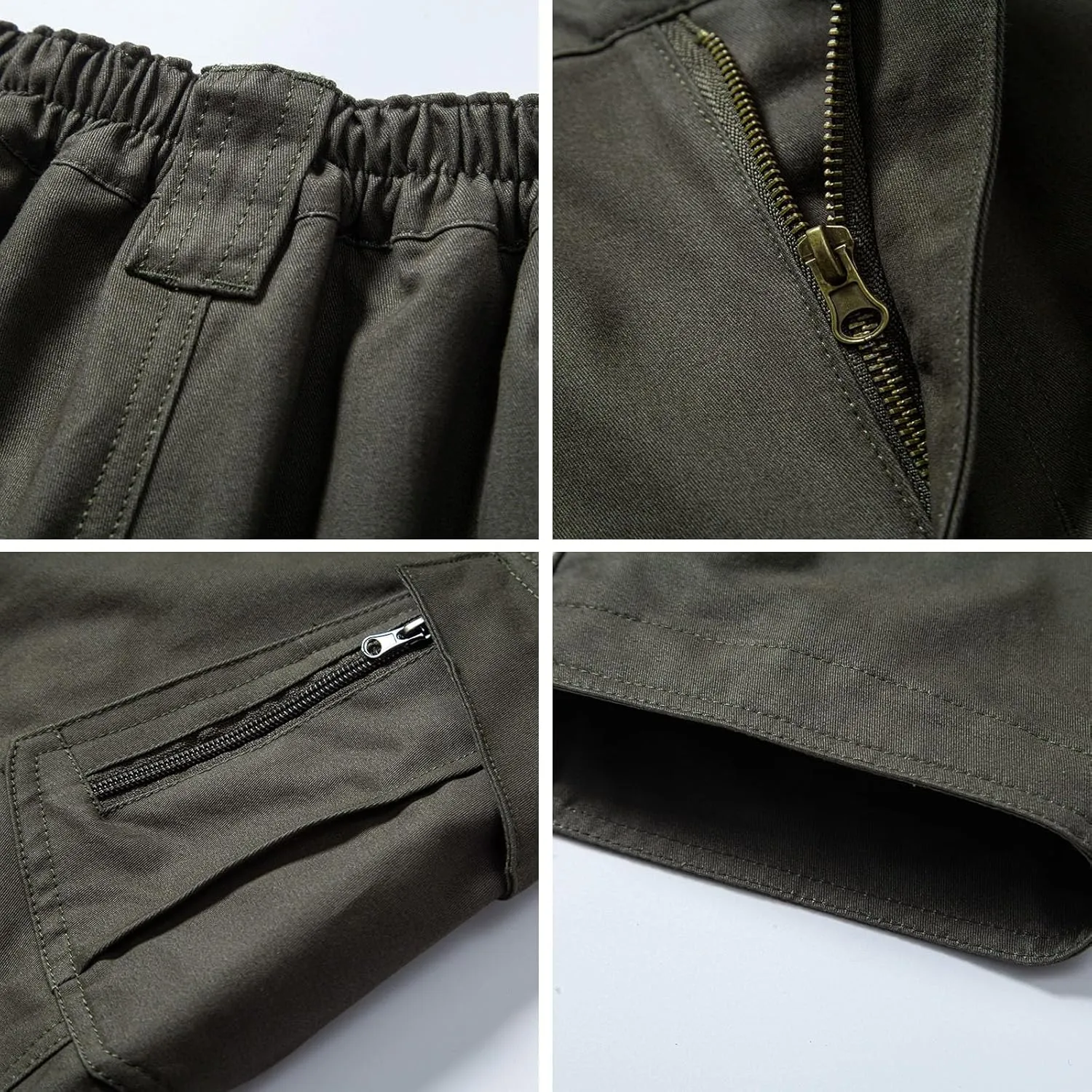 Mylldey Men's Hiking Pants Relaxed Fit Cotton Mens Work Pants Elastic Waist Cargo Mens Tactical Outdoor Pants
