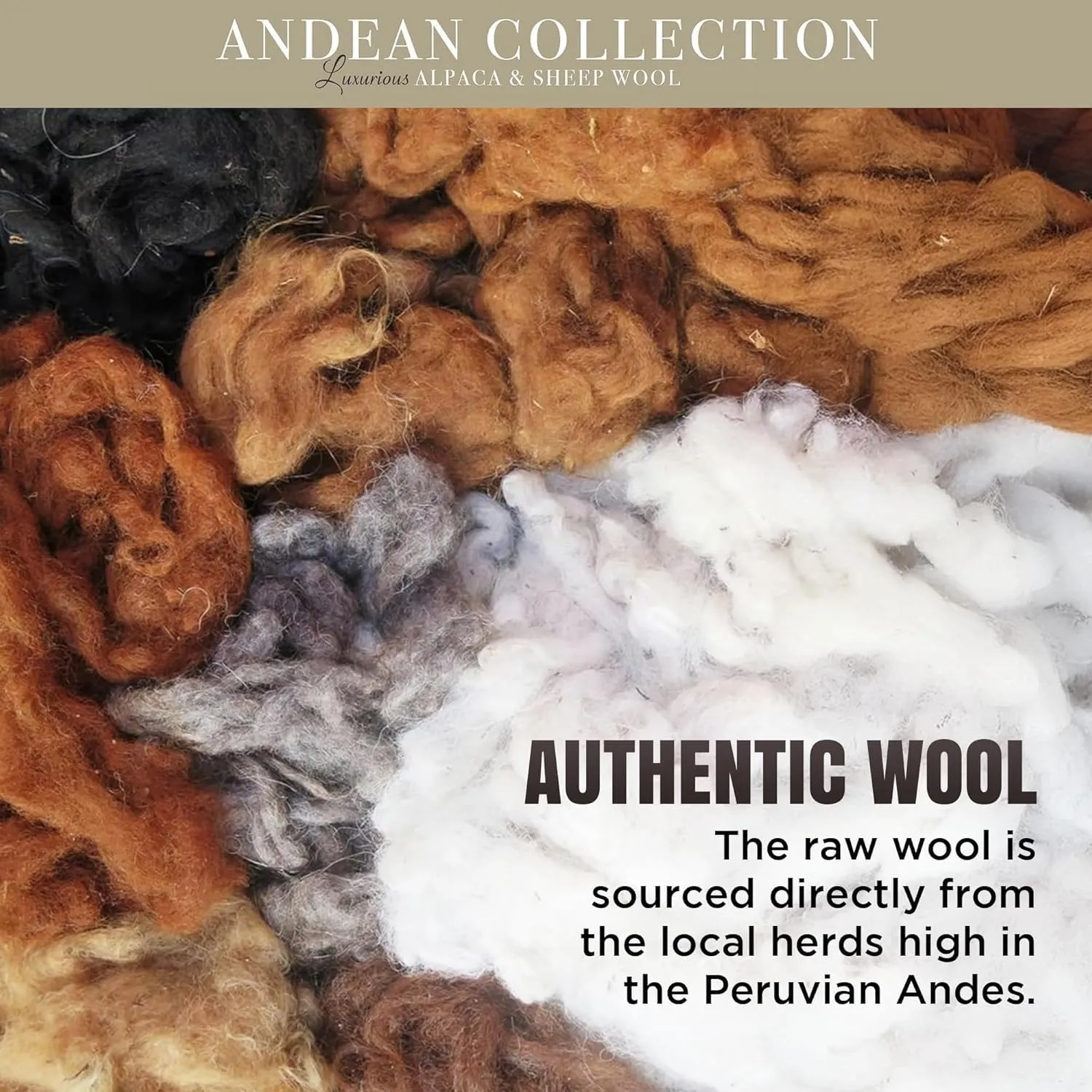 Natural Alpaca & Sheep Wool Blanket – Twin Size – Heavyweight Warmth, Thick, Breathable, Natural Texture & Scent, 63 x 84 Inches, 4.2 lbs – Made in Peru