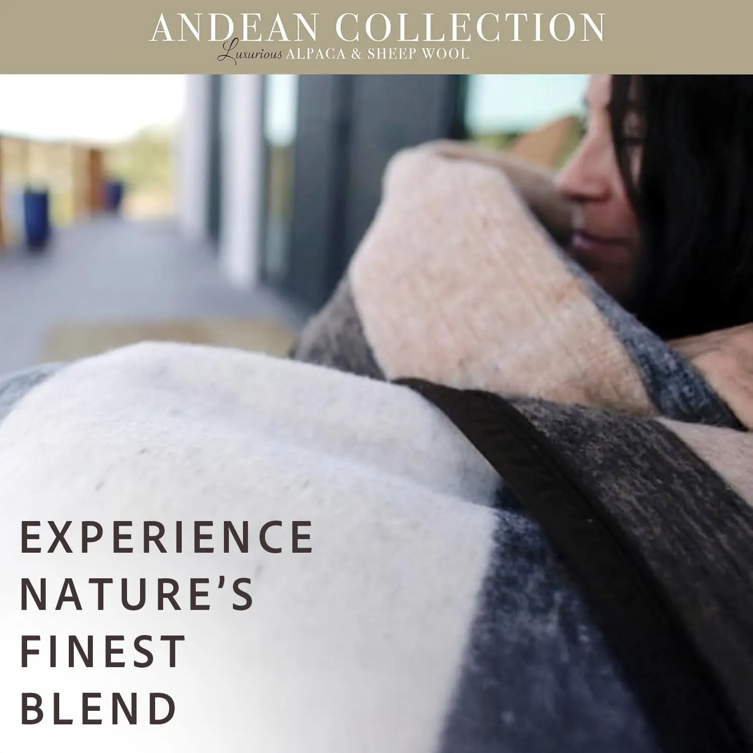 Natural Alpaca & Sheep Wool Blanket – Twin Size – Heavyweight Warmth, Thick, Breathable, Natural Texture & Scent, 63 x 84 Inches, 4.2 lbs – Made in Peru