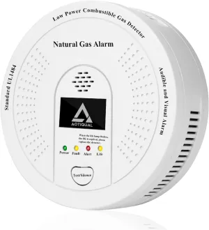 Natural Gas Detector CH4, Combustible Gas Methane Alarm Battery Powered with Light & Audible Indicator,Gas Monitor Sensor for Home RV Kitchen Apartment Safety (Battery Included)