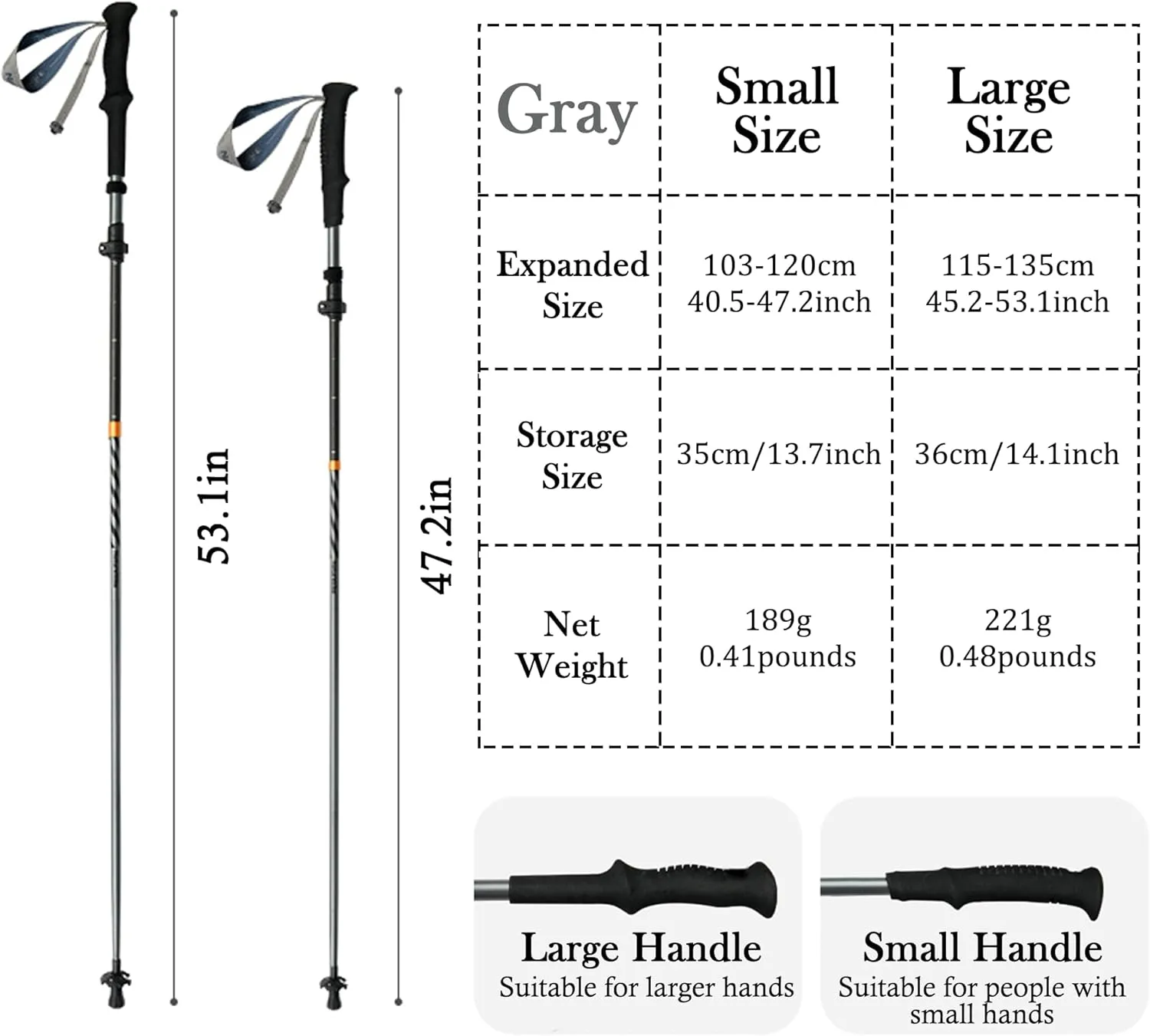Naturehike UL 3K Carbon Fiber Trekking Pole-7075 Aluminum Adjustable Collapsible 3 Section Ultralight Hiking Stick with EVA Foam Grips, Women Men Walking Pole for Backpacking Trekking Hiking