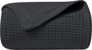 NesteriaHome 100% Cotton Blanket Waffle Weave Grey 405 GSM 90x108 Inches Soft Thermal Blanket King Size Lightweight, Breathable & Durable Summer Throw Blanket for Bed, Couches and Living Room