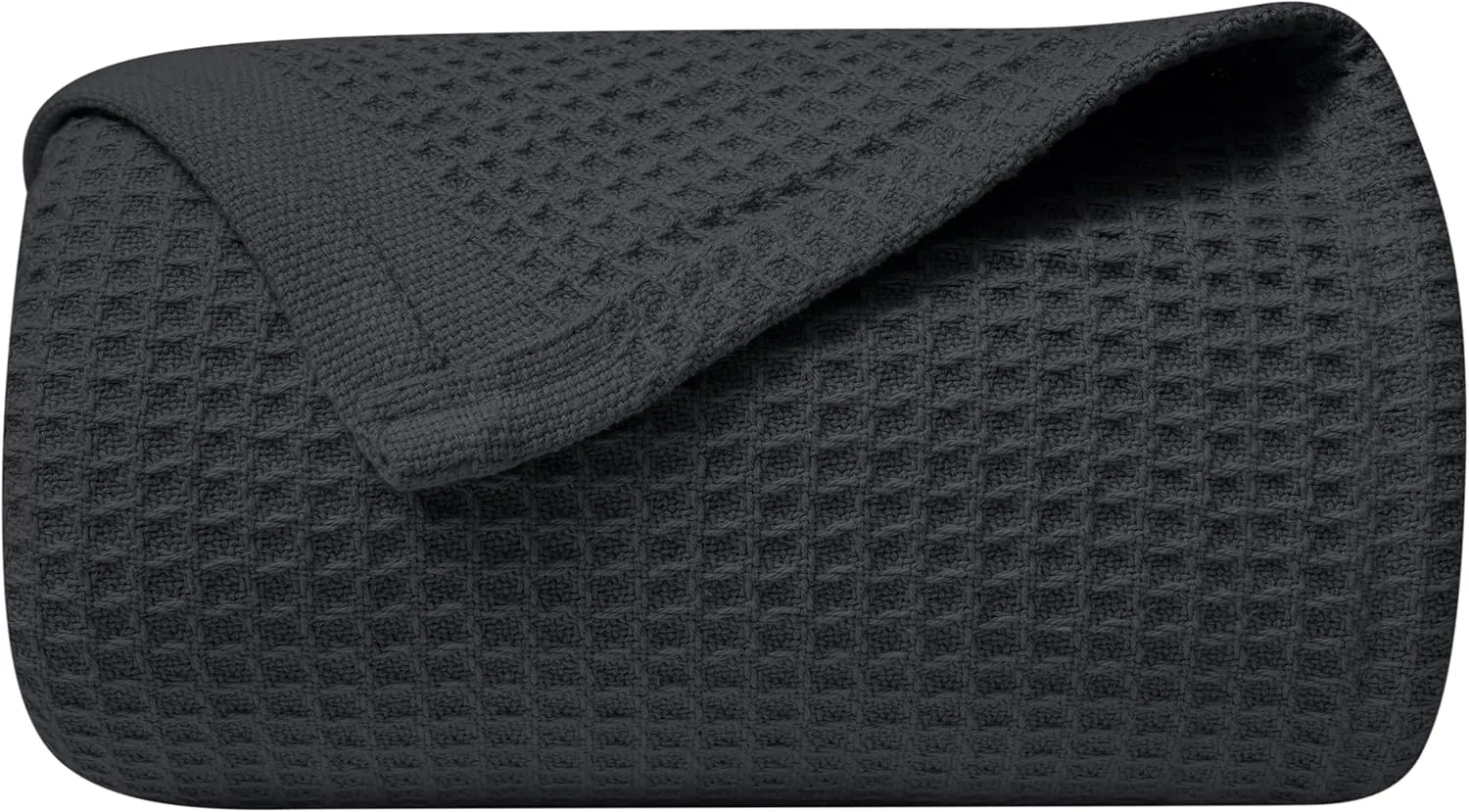 NesteriaHome 100% Cotton Blanket Waffle Weave Grey 405 GSM 90x108 Inches Soft Thermal Blanket King Size Lightweight, Breathable & Durable Summer Throw Blanket for Bed, Couches and Living Room