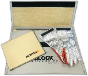 Newtex Fire Containment Bag with Zipper- Lithium Ion Battery Thermal Runaway Safety Kit for Aircraft, Fire Resistant, Flame Retardant, Meets FAA Standards (24'' W x 18" H)