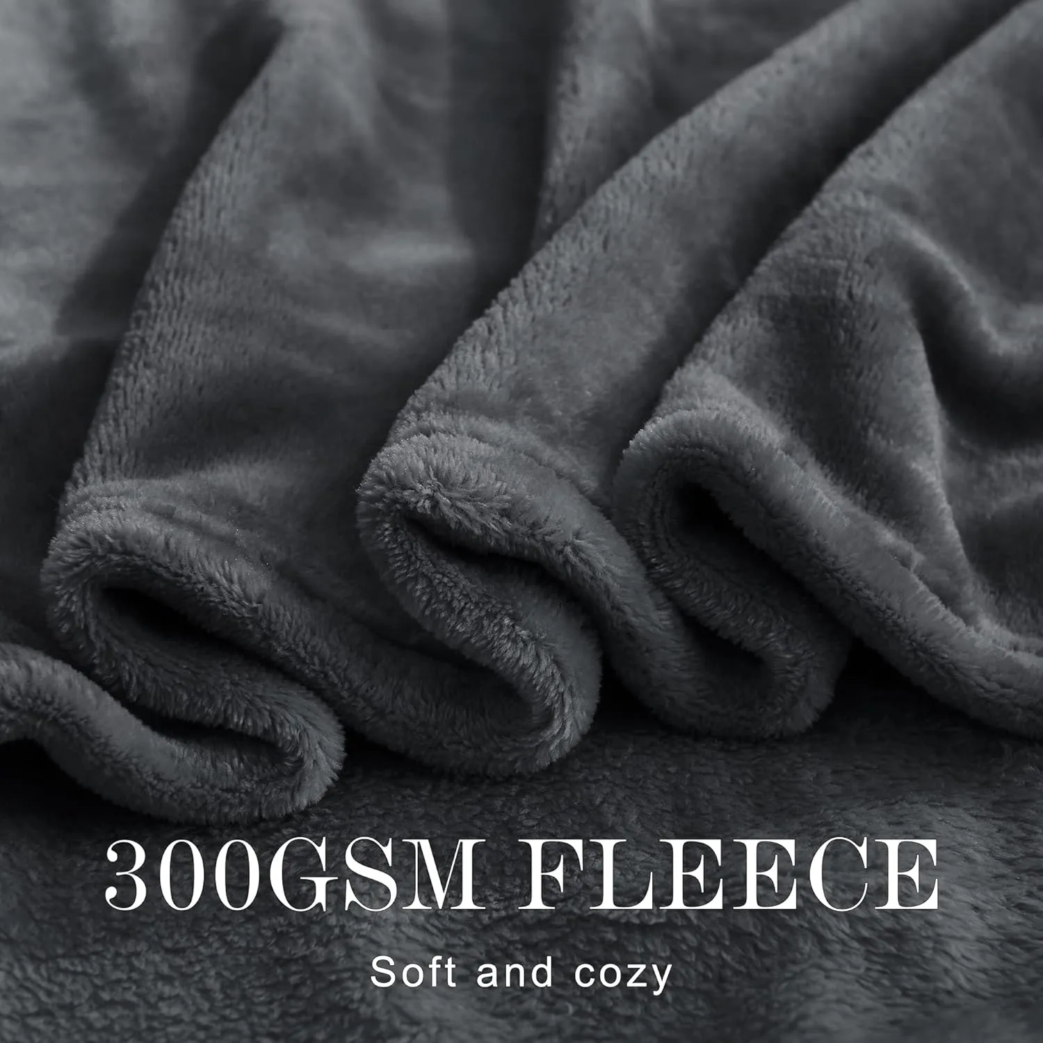 NICETOWN Soft Queen Size Blanket for Fall Winter Spring All Season Warm Fuzzy Microplush Lightweight Thermal Fleece Summer Autumn Blankets for Couch Bed Sofa,90x90 Inches, Grey