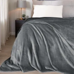 NICETOWN Soft Queen Size Blanket for Fall Winter Spring All Season Warm Fuzzy Microplush Lightweight Thermal Fleece Summer Autumn Blankets for Couch Bed Sofa,90x90 Inches, Grey