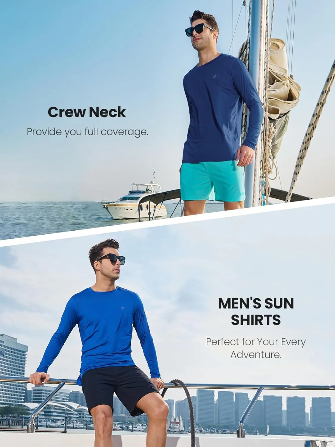 NORTHYARD Men's Sun Protection Shirts Long Sleeve Swim Fishing UPF 50  Shirt UV Hiking Lightweight Rash Guard Athletic