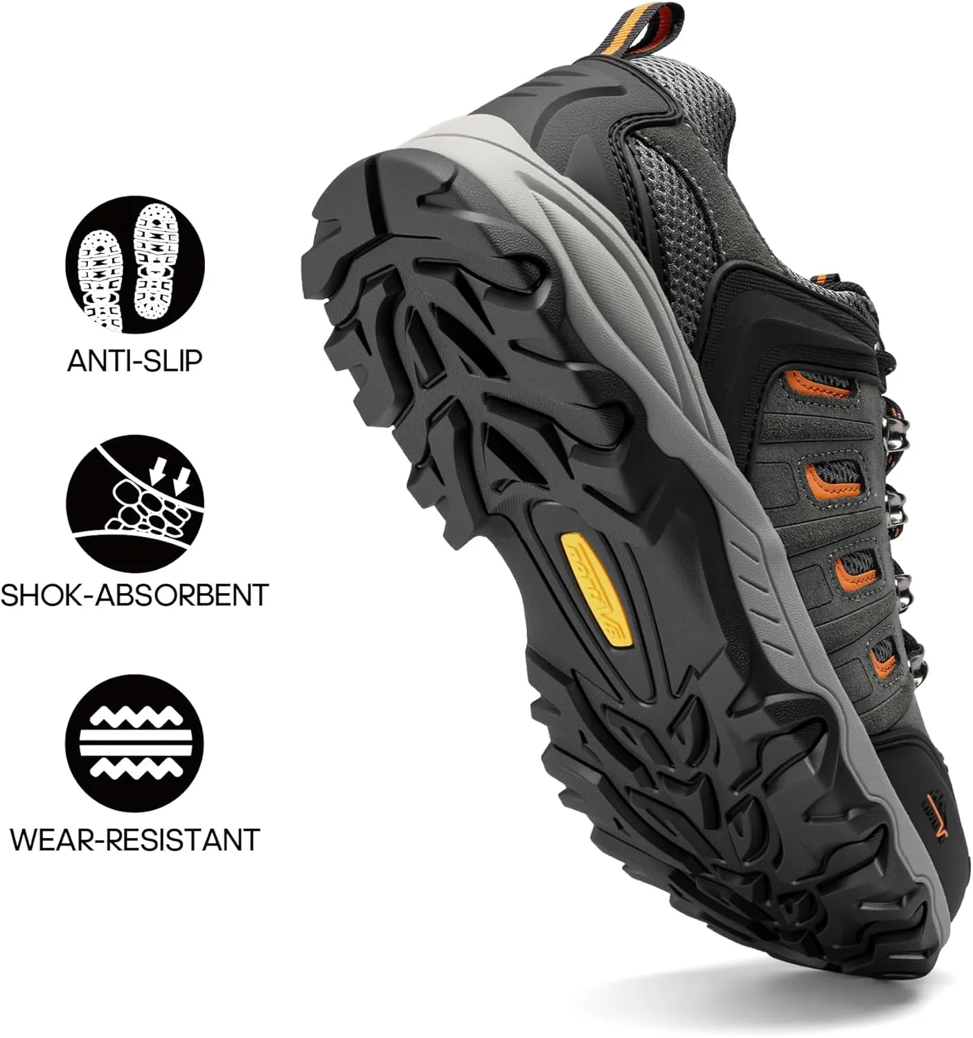 NORTIV 8 Men's Waterproof Hiking Shoes Leather Low-Top Hiking Shoes for Outdoor Trailing Trekking Camping Walking Quest