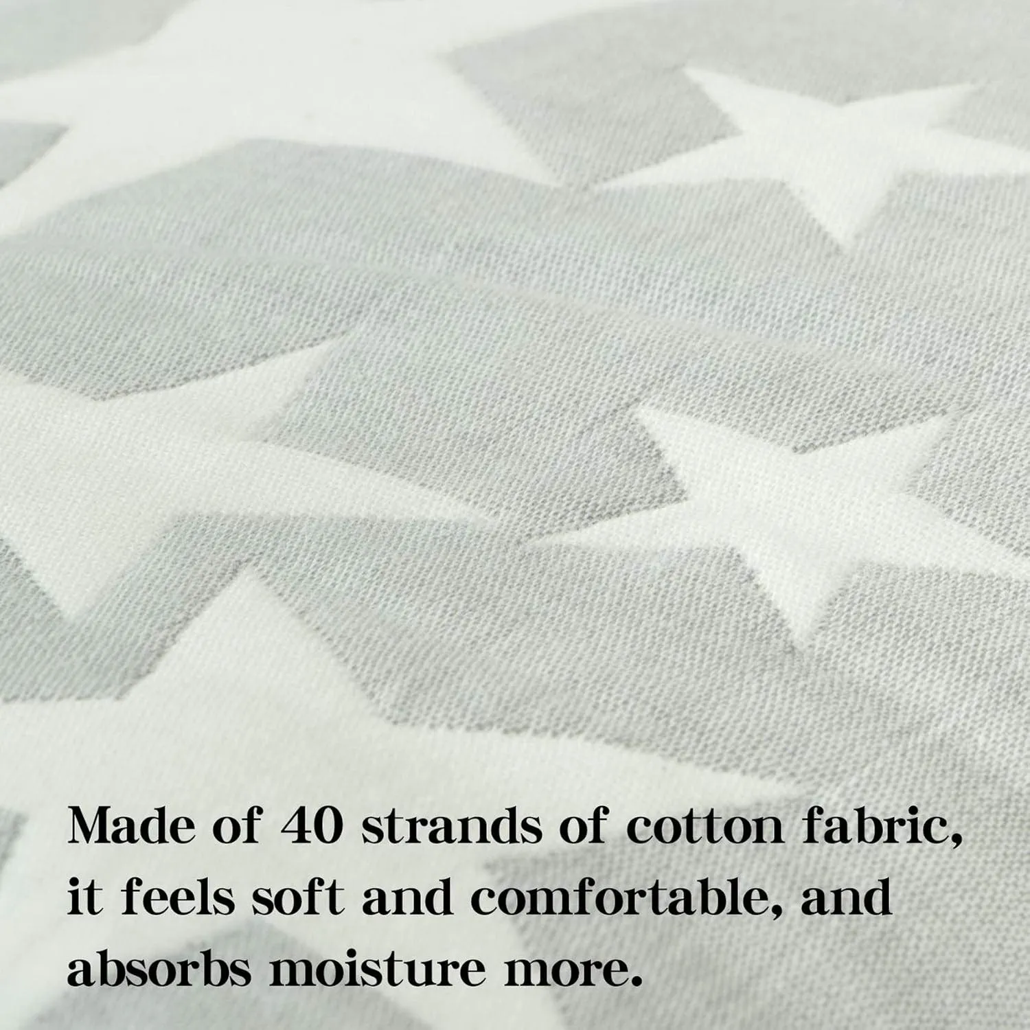 NTBAY 3 Layer Toddler Blanket, Muslin Cotton Jacquard Bed Blankets, Lightweight Thermal Baby Blanket, Super Soft and Warm Crib Blanket for All Seasons, Decoration Gift, 30"x40", Grey Star
