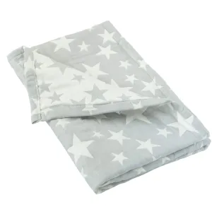 NTBAY 3 Layer Toddler Blanket, Muslin Cotton Jacquard Bed Blankets, Lightweight Thermal Baby Blanket, Super Soft and Warm Crib Blanket for All Seasons, Decoration Gift, 30"x40", Grey Star