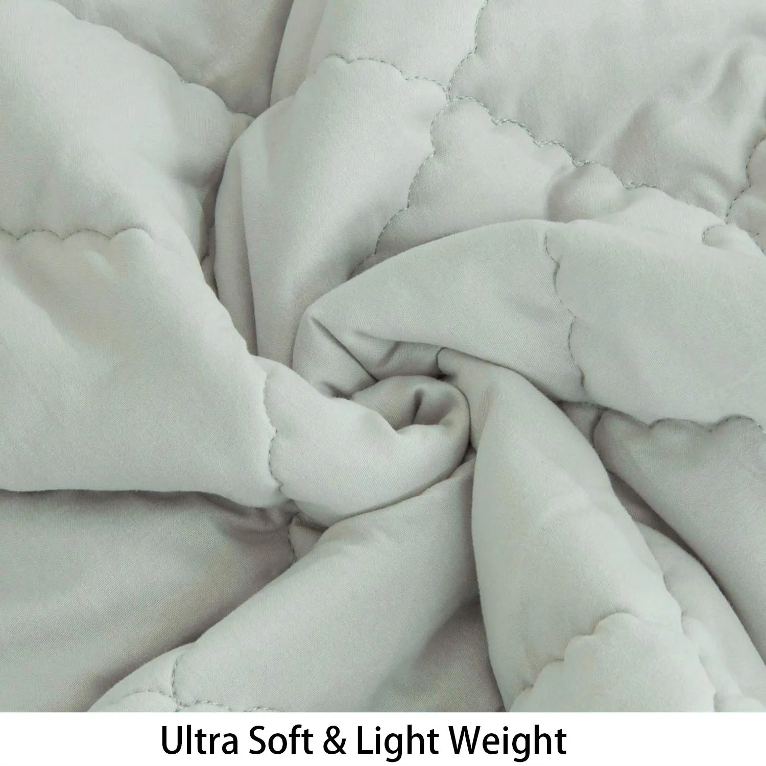 NTBAY Down Alternative Oversized Toddler Comforter, Super Soft and Warm Solid Color Baby Crib Quilted Blanket, 43x60 inches, Light Grey