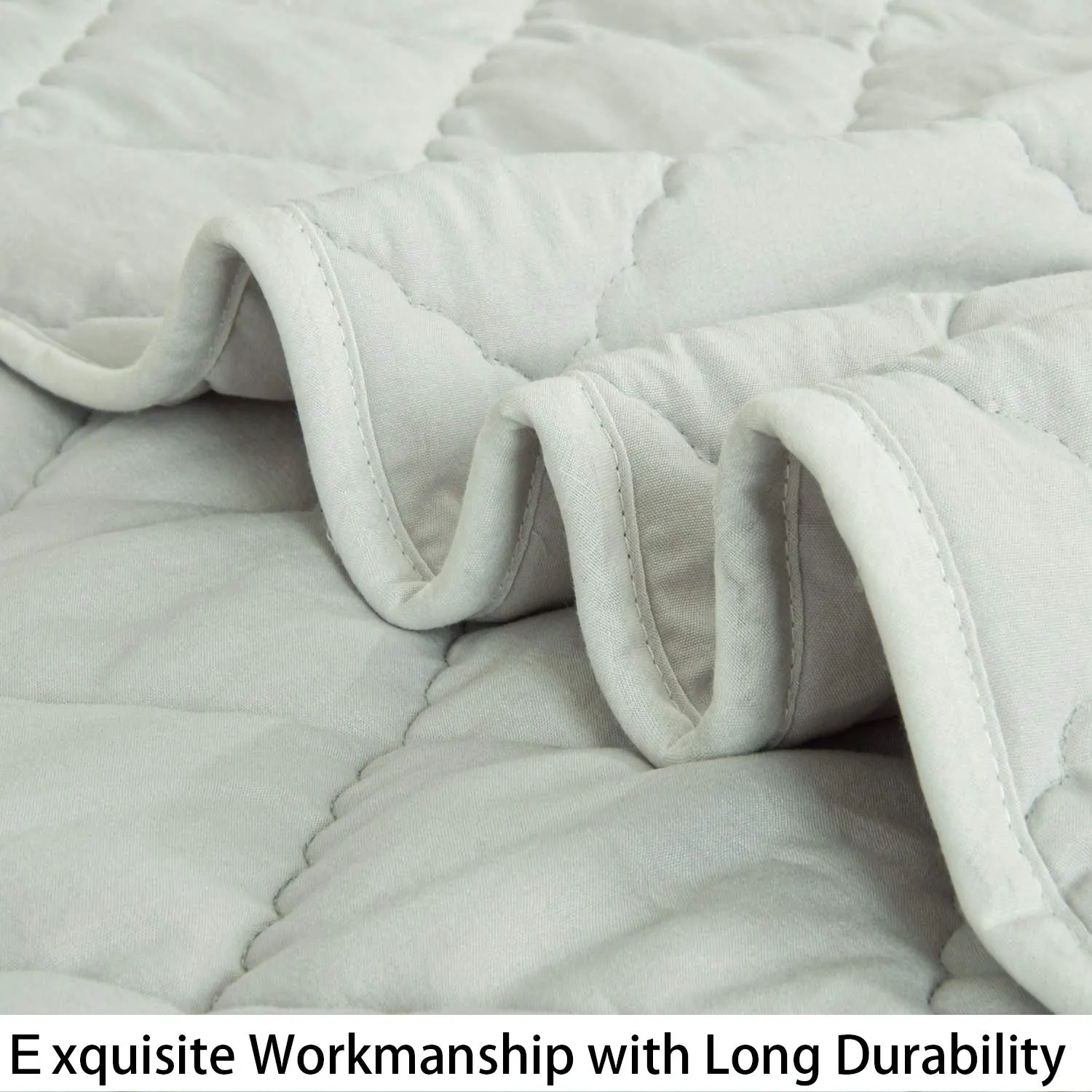 NTBAY Down Alternative Oversized Toddler Comforter, Super Soft and Warm Solid Color Baby Crib Quilted Blanket, 43x60 inches, Light Grey