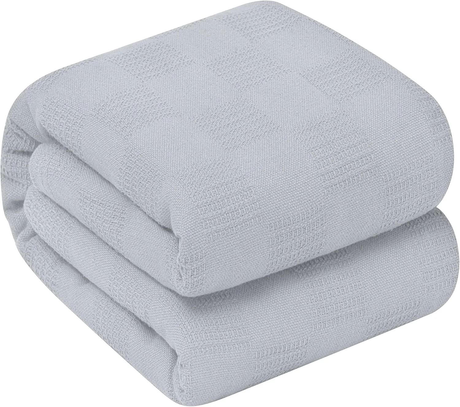Oakias 100% Cotton Blanket - Queen Size Silver, 350 GSM, 90 x 90 Inches, Soft, Thermal, Breathable & Durable Summer Throw Blanket for Bed, Couches & Living Room