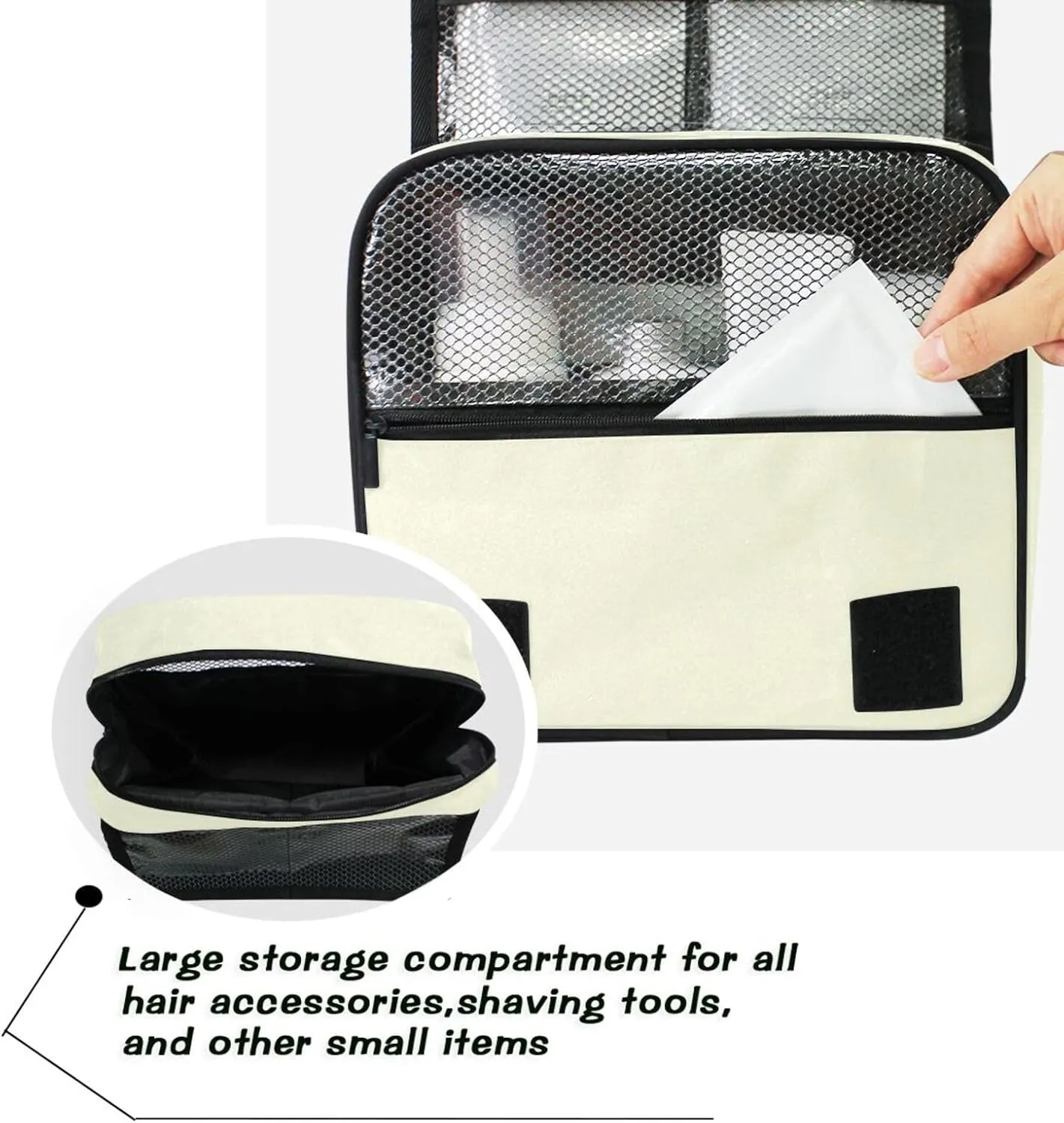ODAWA Toiletry Bag Light Yellow Hanging Travel Makeup Organizer Spacious Toiletry Bag for Women and Men