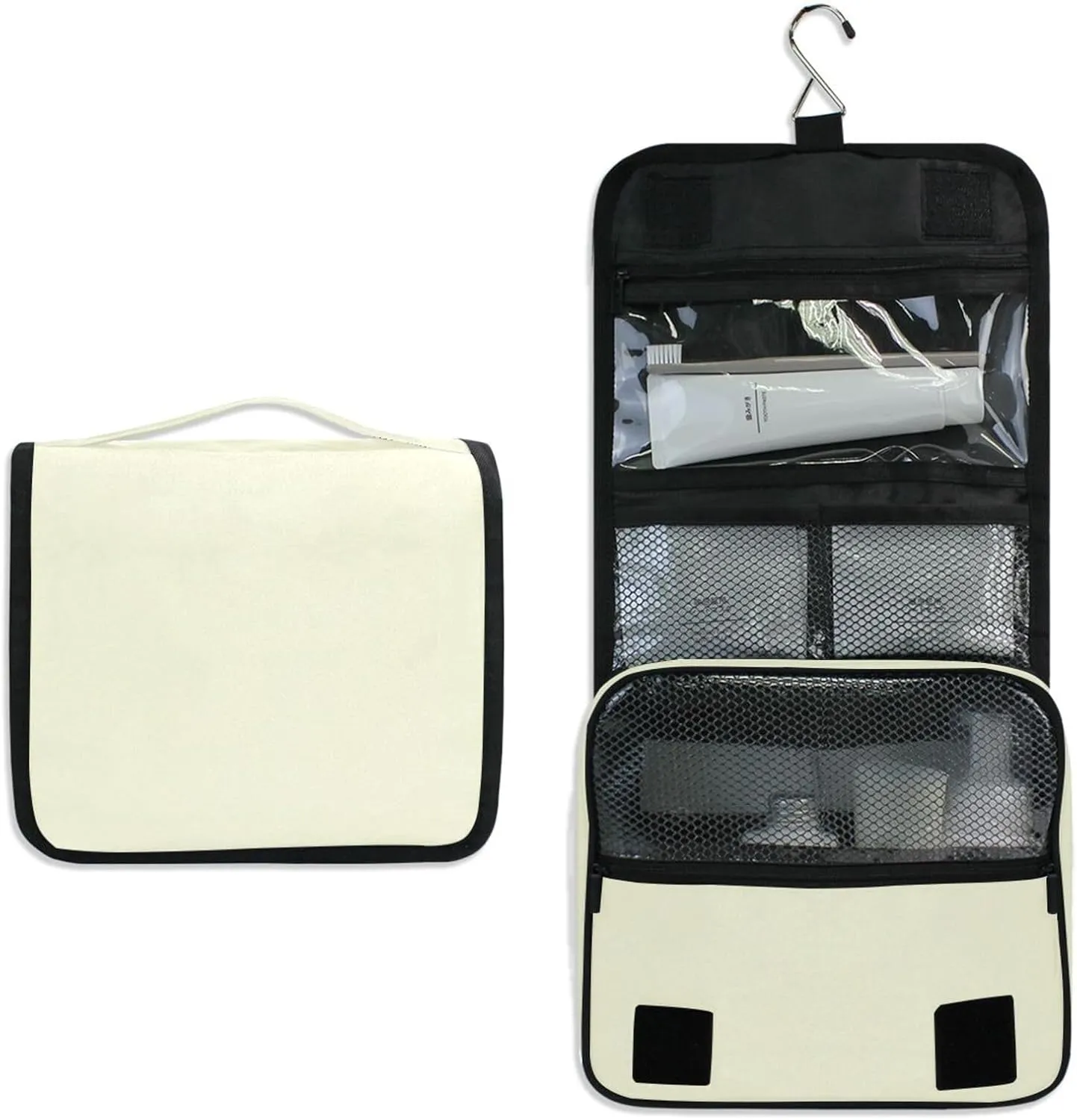 ODAWA Toiletry Bag Light Yellow Hanging Travel Makeup Organizer Spacious Toiletry Bag for Women and Men
