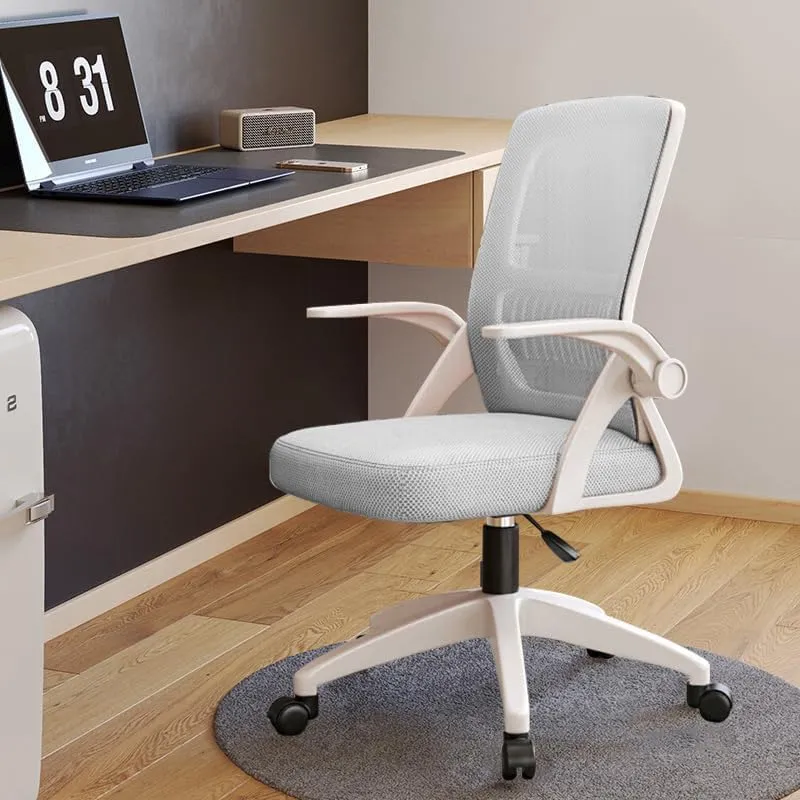 Office Chair, Ergonomic Desk Breathable Mesh Swivel Chair with Flip-Up Arms and Lumbar Support Computer for Home Office
