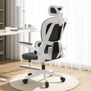 Office Chair High Back Ergonomic Computer Office Chair with Lumbar Support Adjustable Headrest 3D Armrest and Lumbar Support for Swivel Mesh Chair for Work, Study, Gaming Black White Chair