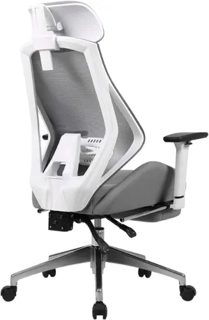 Office Chairs Ergonomic Office Chair, PU Leather Swivel Desk Chair, Breathable Mesh Back, Adjustable Height High-Back Reclining Chair with Armrest and Footrest Computer Chair