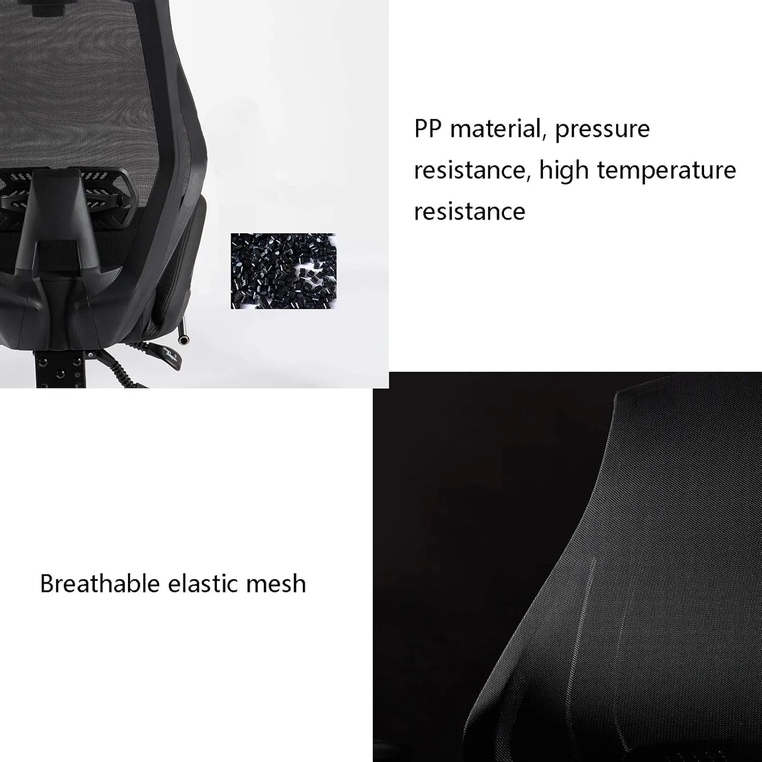 Office Chairs Ergonomic Office Chair, PU Leather Swivel Desk Chair, Breathable Mesh Back, Adjustable Height High-Back Reclining Chair with Armrest and Footrest Computer Chair