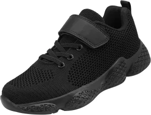 OJLVB Sneakers for Girls and Boys, Kids Running Tennis Shoes, Gym Trail Track Athletic Walking Shoe Black 3
