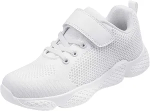 OJLVB Sneakers for Girls and Boys, Kids Running Tennis Shoes, Gym Trail Track Athletic Walking Shoe White 11.5
