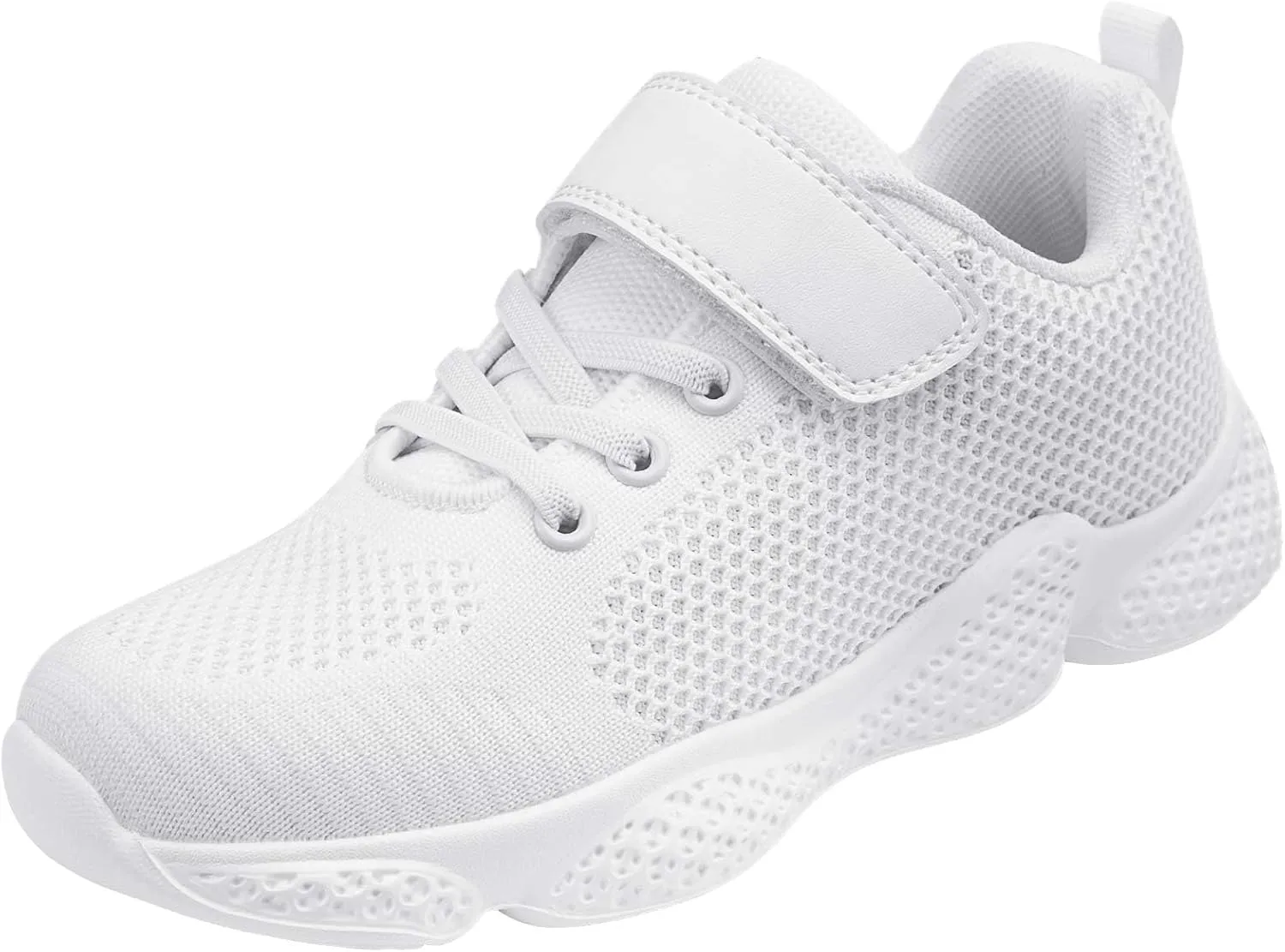 OJLVB Sneakers for Girls and Boys, Kids Running Tennis Shoes, Gym Trail Track Athletic Walking Shoe White 11.5