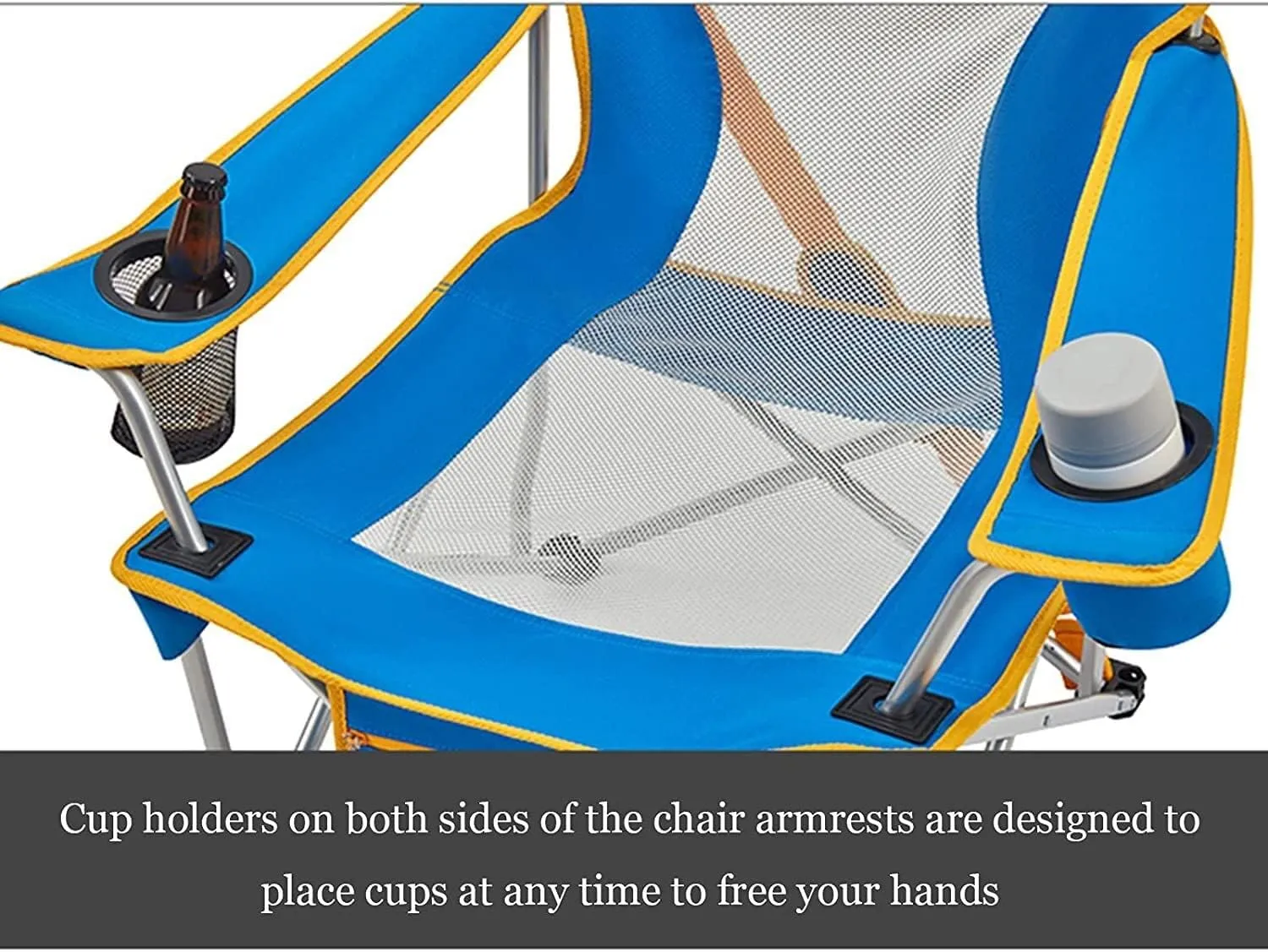 Outdoor Camp Chairs, Outdoor Armchair Beach Deck Chairs Portable Leisure Seat Stool with Breathable Mesh, Comes with Storage Bag Lawn Chairs Adults