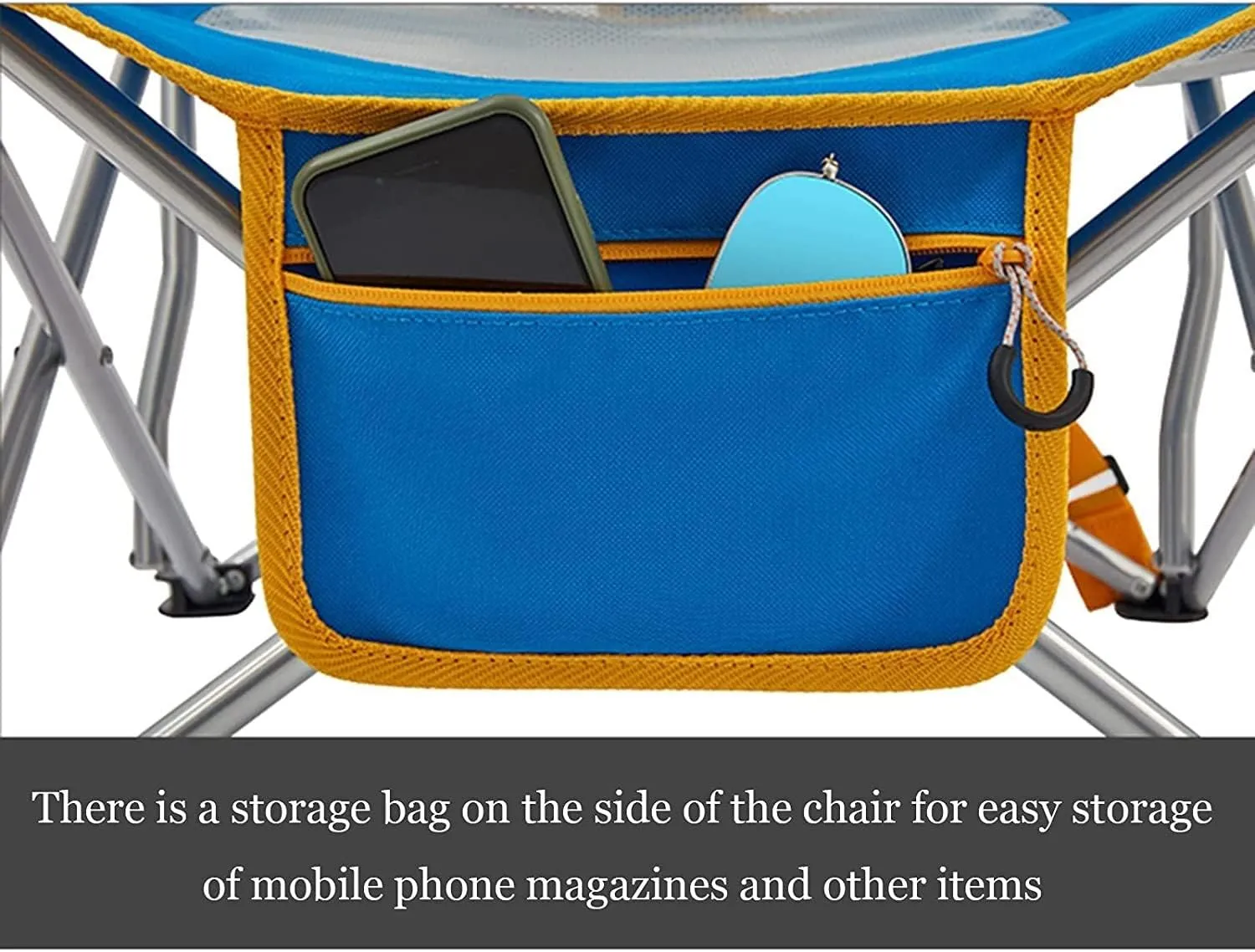 Outdoor Camp Chairs, Outdoor Armchair Beach Deck Chairs Portable Leisure Seat Stool with Breathable Mesh, Comes with Storage Bag Lawn Chairs Adults