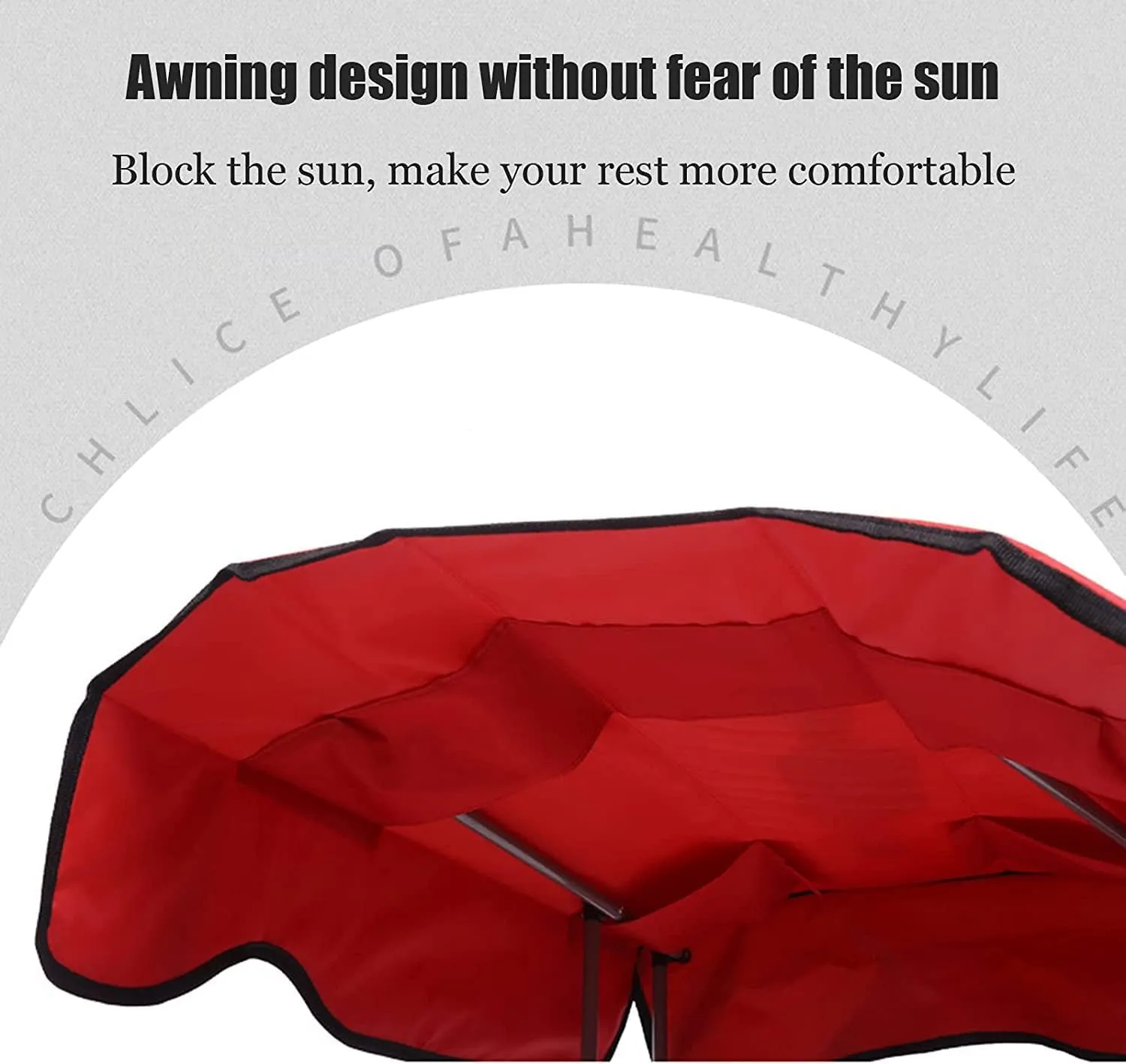 Outdoor Chair Folding Camping Chair Camping Chair with Shade Canopy Chair, Folding Recliner, Adjustable Outdoor Beach Lightweight Sunshade Folding Chairs Camping Chair Foldable Chair (Color : Red, S