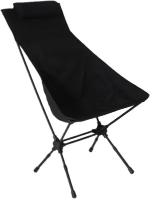 Outdoor Folding Chair Alloy Ultra-Light Portable Fishing Director Chair Beach Chair Camping High Back Chair(Black)