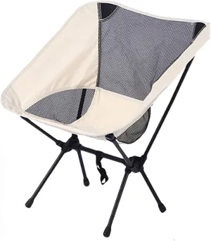 Outdoor Folding Chairs - Camping Chairs, 120 ° Ergonomic Design, Breathable Mesh, Suitable for Outdoor Activities Such As Camping, Fishing, and Travel, 53CM*57CM*61CM, White