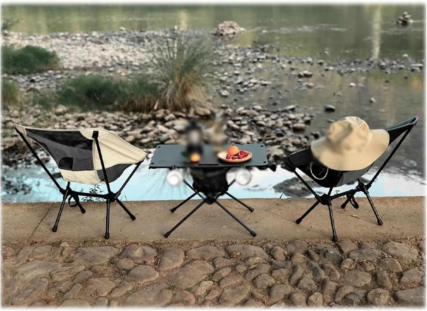 Outdoor Folding Chairs - Camping Chairs, 120 ° Ergonomic Design, Breathable Mesh, Suitable for Outdoor Activities Such As Camping, Fishing, and Travel, 53CM*57CM*61CM, White