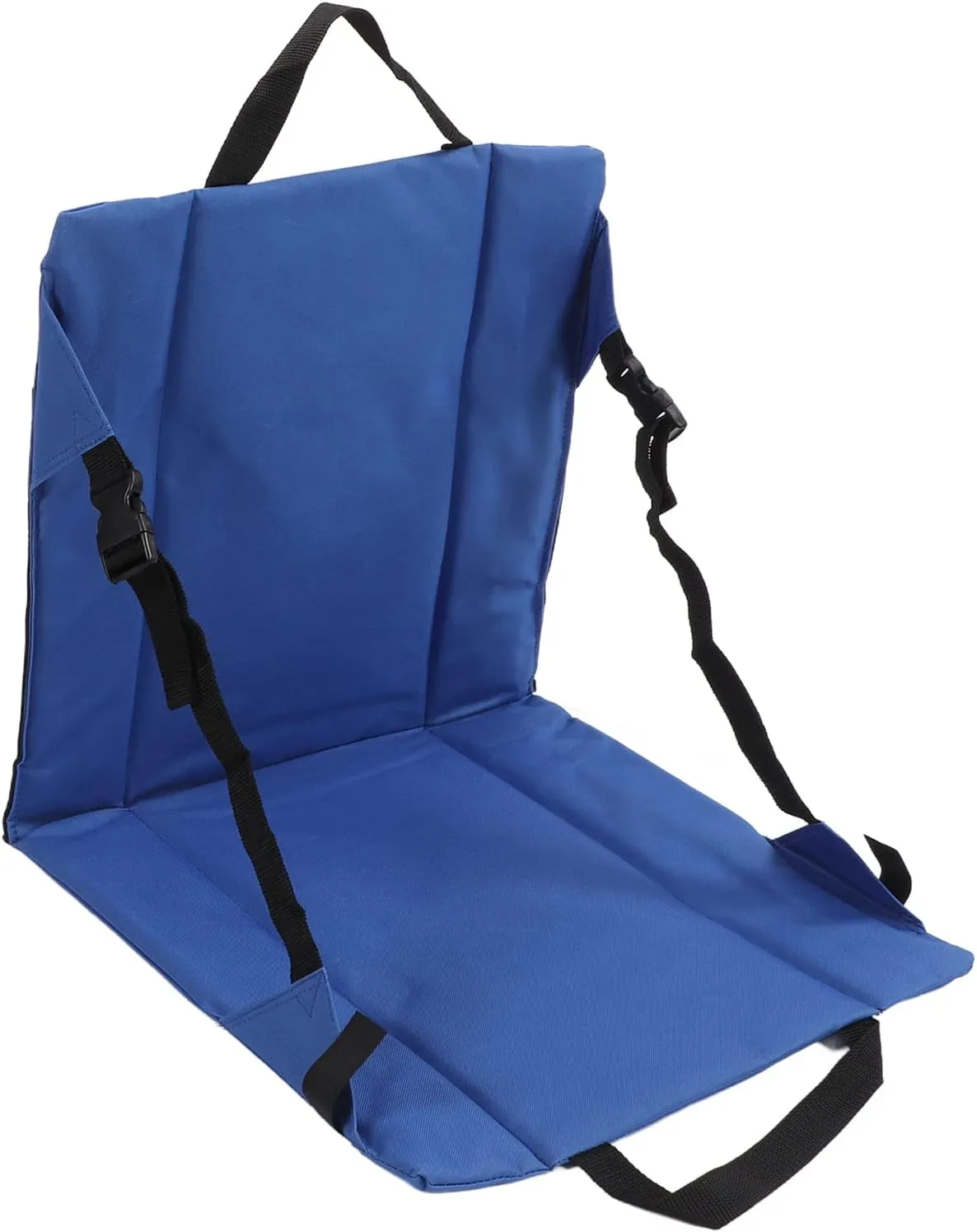 Outdoor Folding Fishing Chair Seat Cushion Lightweight Padded Seat Outdoor Seat Back Cushion Portable Folding Stadium Seat with Back Support for Camping Concert Blue