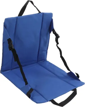 Outdoor Folding Fishing Chair Seat Cushion Lightweight Padded Seat Outdoor Seat Back Cushion Portable Folding Stadium Seat with Back Support for Camping Concert Blue