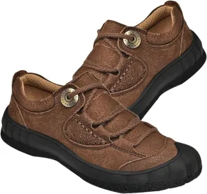 Outdoor Leather Shoes Men's Casual Walking Shoes Leather Business Shoes Comfortable Hiking Trekking Shoes
