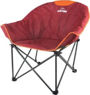 OUTDOOR LIVING SUNTIME Sofa Chair, Oversize Padded Moon Leisure Portable Stable Comfortable Folding Chair for Camping, Hiking, Carry Bag