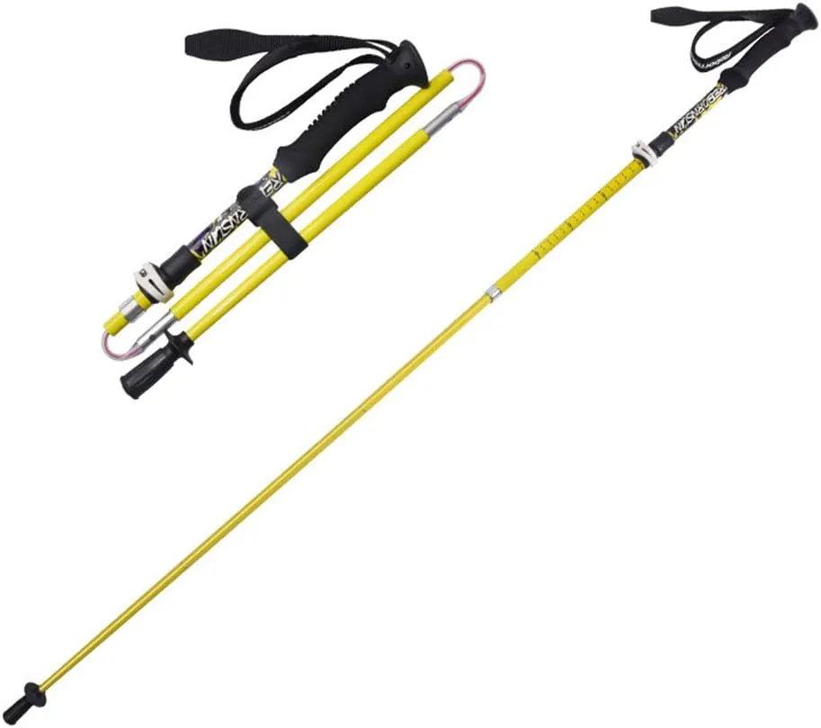 Outdoors Carbon Fiber Trekking Poles - Lightweight and Compact Hiking Sticks with Quick Lock System and Adjustable Wrist Straps, Telescopic, Collapsible, Ultralight for Hiking, Cam