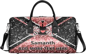 Overnight Shoulder Bag for Women Men Personalized Foldable Cheer Travel Workout Bag Carry on Weekender Bag for Sports Camping Gym