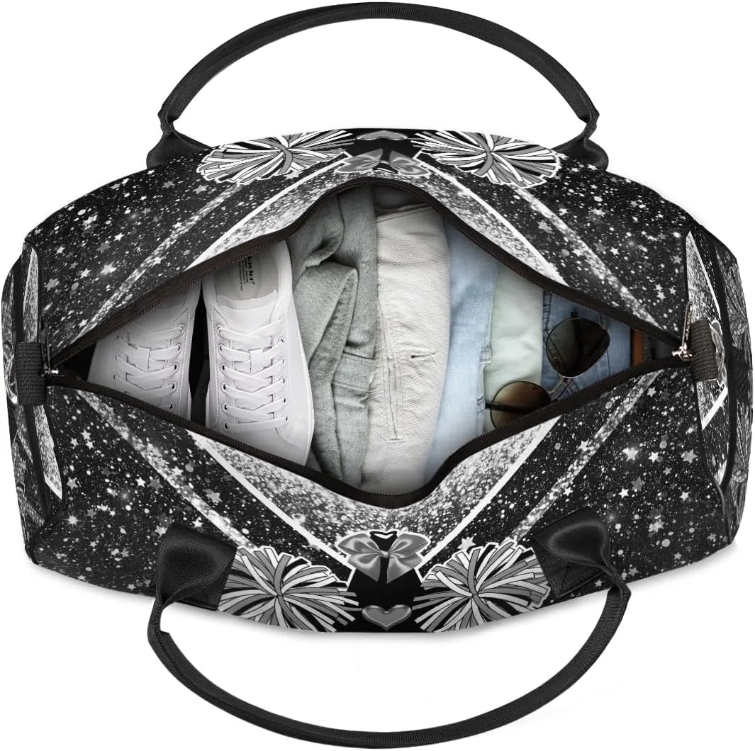 Overnight Shoulder Bag for Women Men Personalized Foldable Cheer Travel Workout Bag Carry on Weekender Bag for Sports Camping Gym