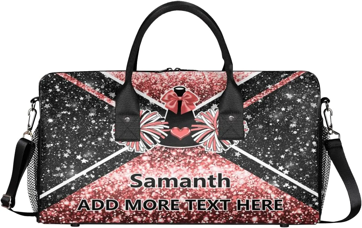 Overnight Shoulder Bag for Women Men Personalized Foldable Cheer Travel Workout Bag Carry on Weekender Bag for Sports Camping Gym