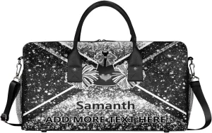 Overnight Shoulder Bag for Women Men Personalized Foldable Cheer Travel Workout Bag Carry on Weekender Bag for Sports Camping Gym