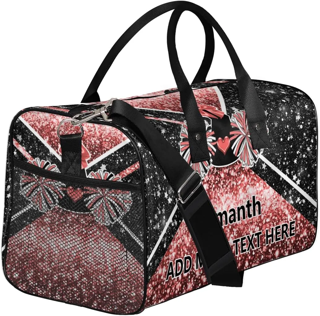 Overnight Shoulder Bag for Women Men Personalized Foldable Cheer Travel Workout Bag Carry on Weekender Bag for Sports Camping Gym