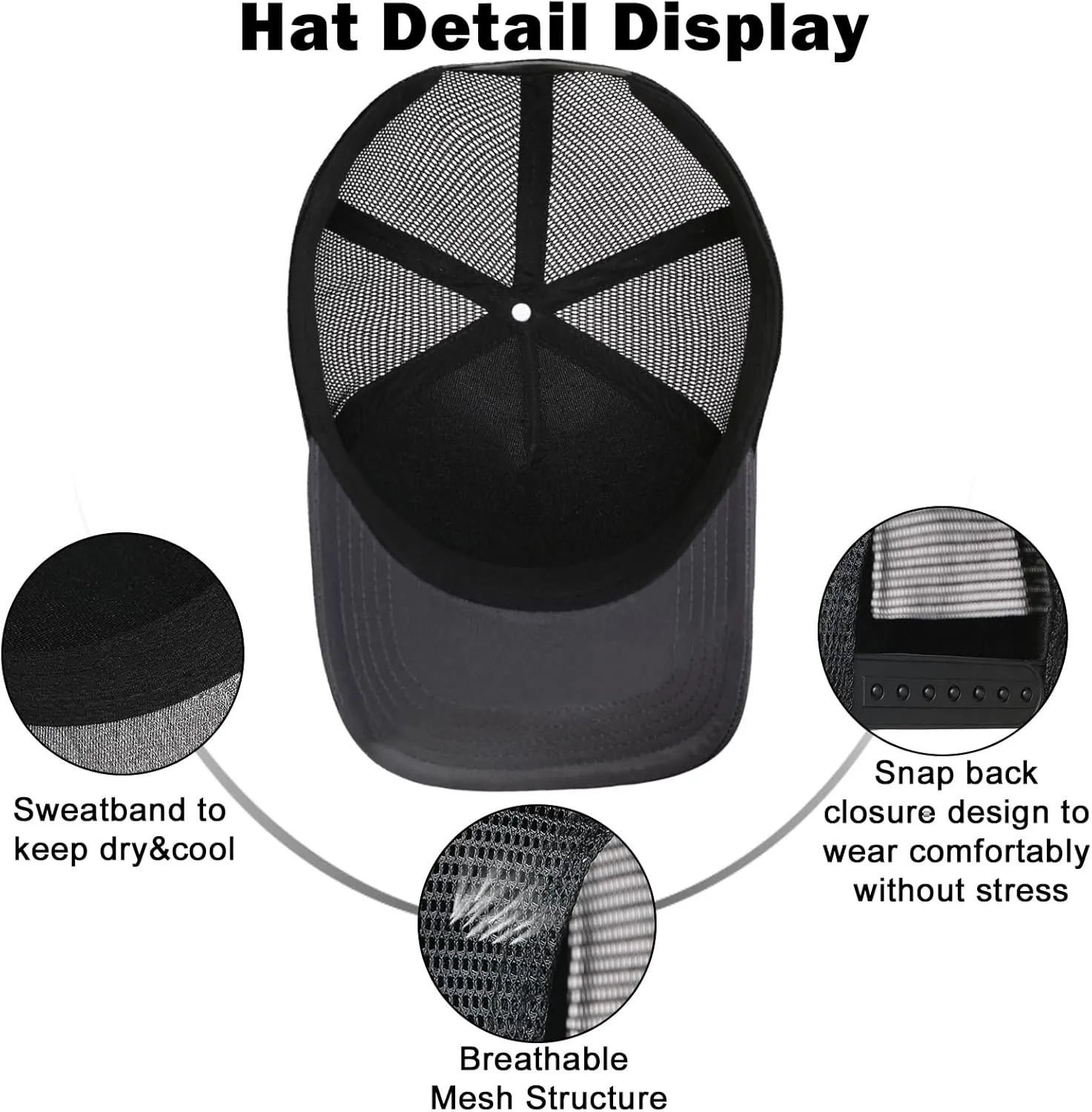Oversized XXL American Flag Baseball Cap for Men & Women - Big Head Adjustable Snapback Hat - Patriotic Mesh Trucker Hat