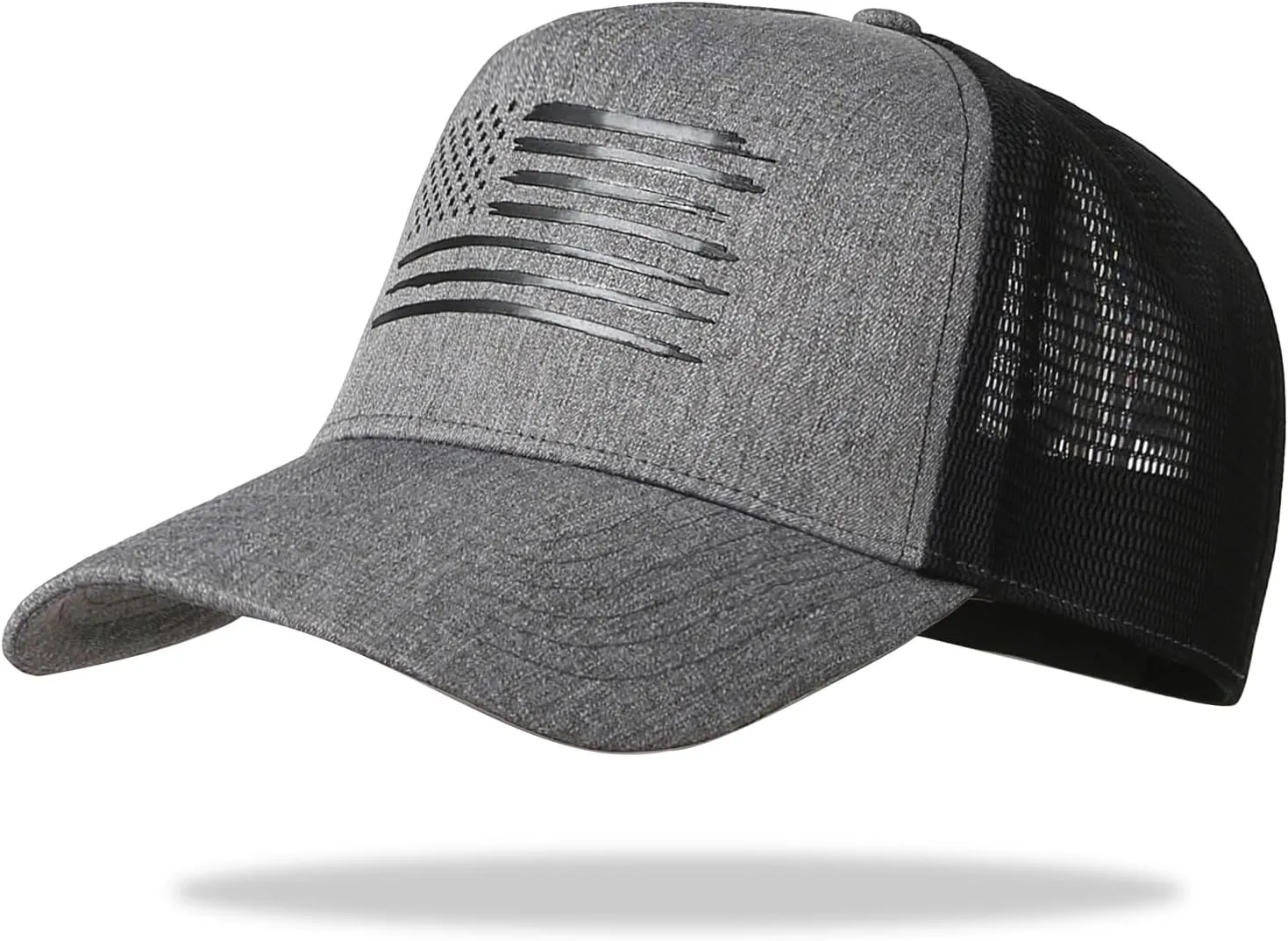 Oversized XXL American Flag Baseball Cap for Men & Women - Big Head Adjustable Snapback Hat - Patriotic Mesh Trucker Hat