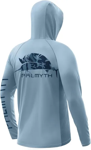 Palmyth Fishing Hoodie for Men Long Sleeve with Mask Sun Protection UV UPF 50  Shirts Neck Gaiter