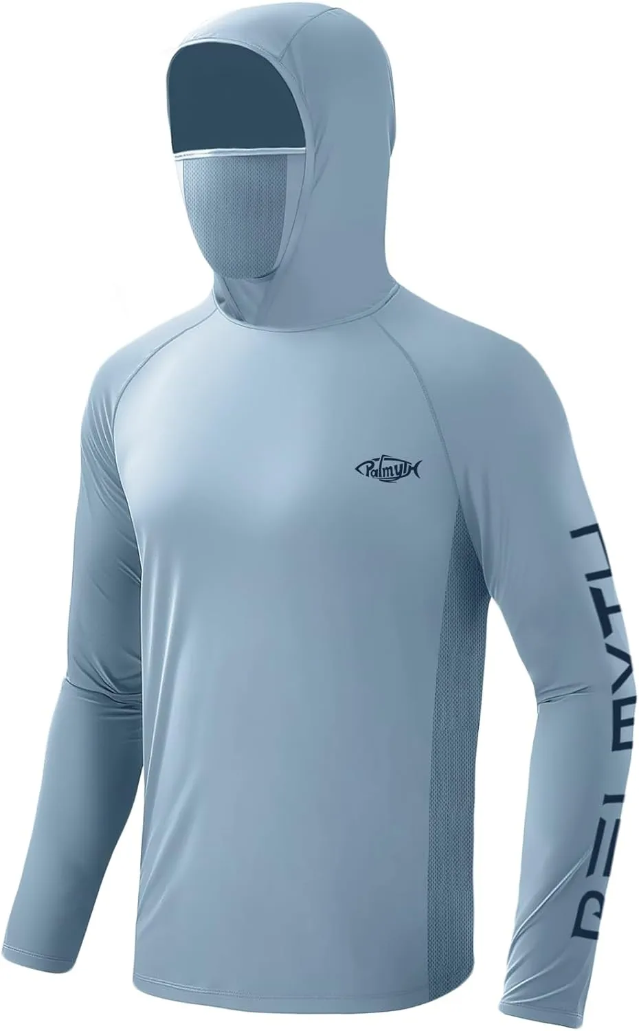 Palmyth Fishing Hoodie for Men Long Sleeve with Mask Sun Protection UV UPF 50  Shirts Neck Gaiter