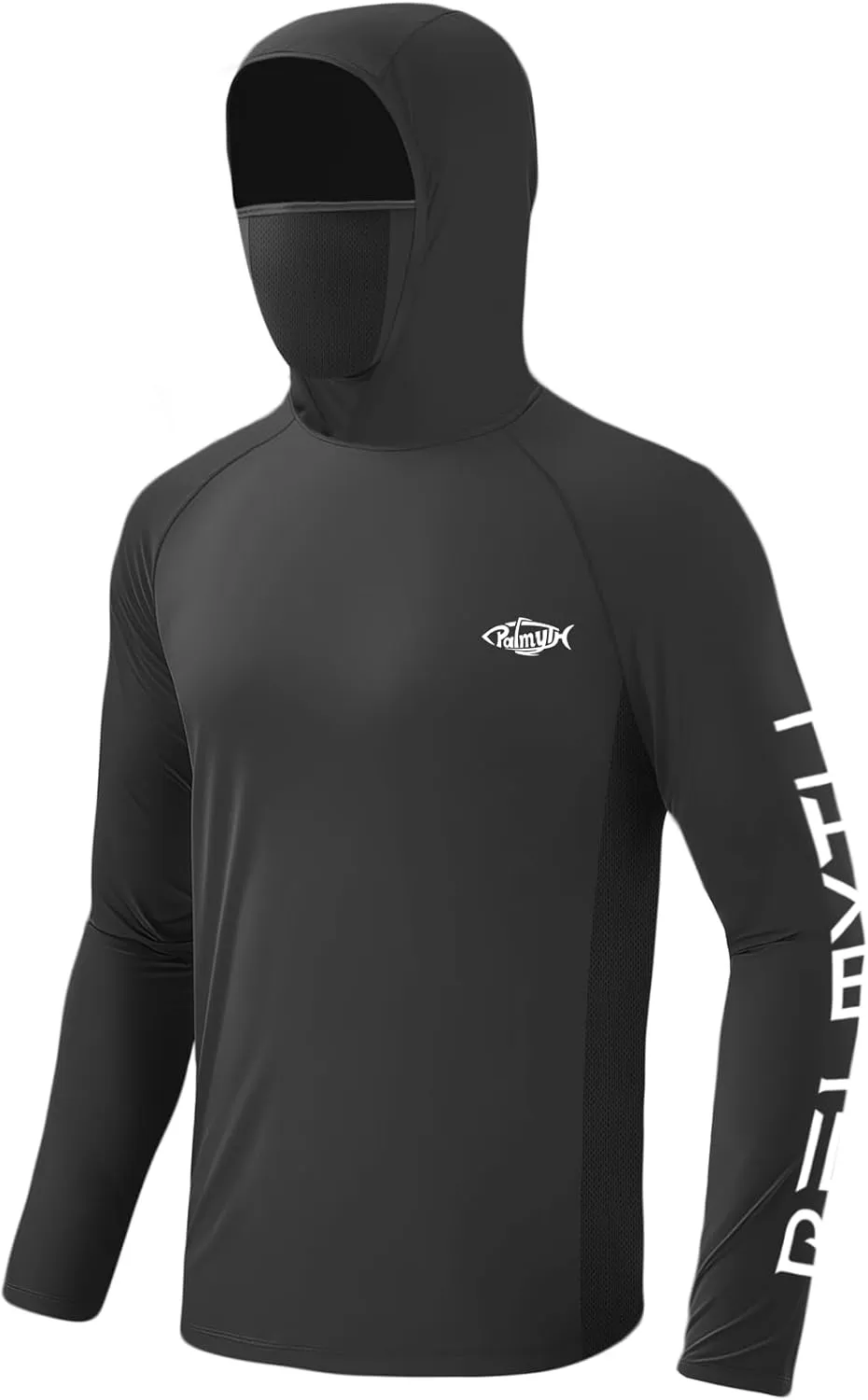 Palmyth Fishing Shirts for Men Long Sleeve UPF 50  Sun Protection Fishing Hoodie with UV Vented Neck Gaiter